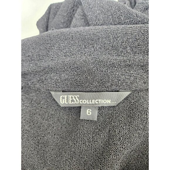 VTG 90s Guess Collection Maxi Dress Womens 6 Black Long Sleeve - Picture 7 of 7